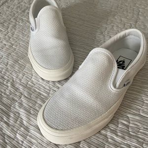 White Slip-on Vans